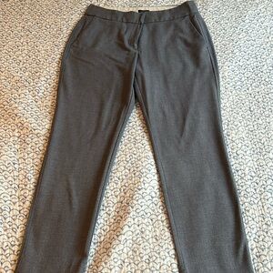 LOFT Julie cropped trouser, blue/white herringbone weave